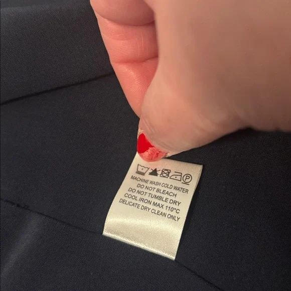 Annie Griffin Navy 100% Silk Open tailored Vest SZ L cropped  work wear casual - Picture 4 of 11